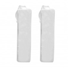Silver bar stud minimalist earring